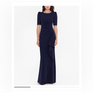 XSCAPE Ruched A-Line Gown
